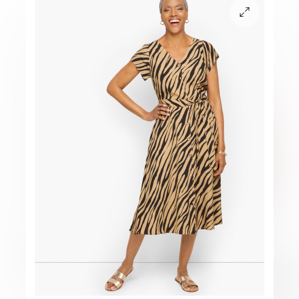 Talbots Zebra Print Midi Dress